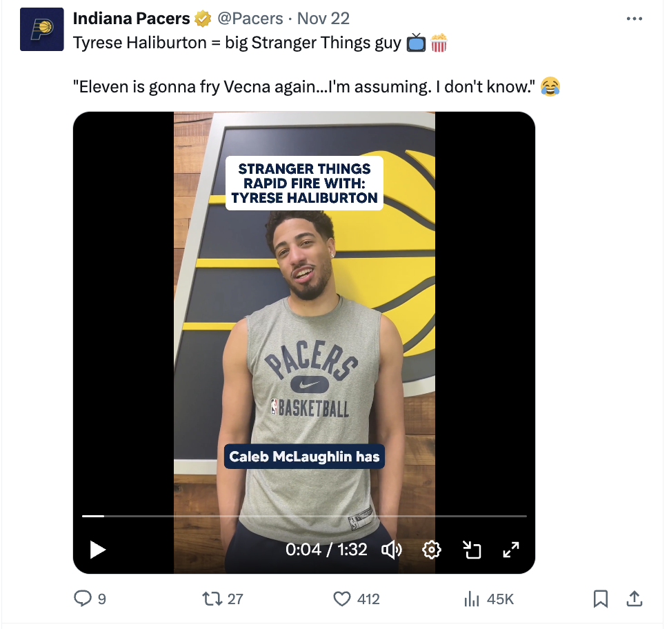 Tyrese Haliburton Rapid Fire X Post